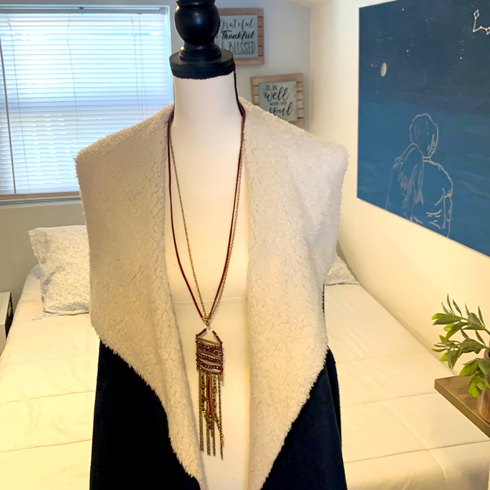 Navy blue print Vest